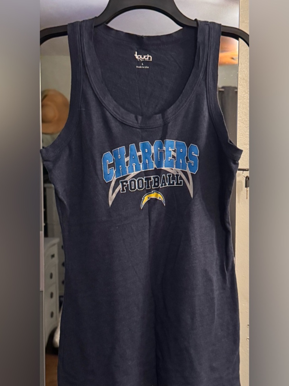 Chargers Football Navy Tank Top with Logo